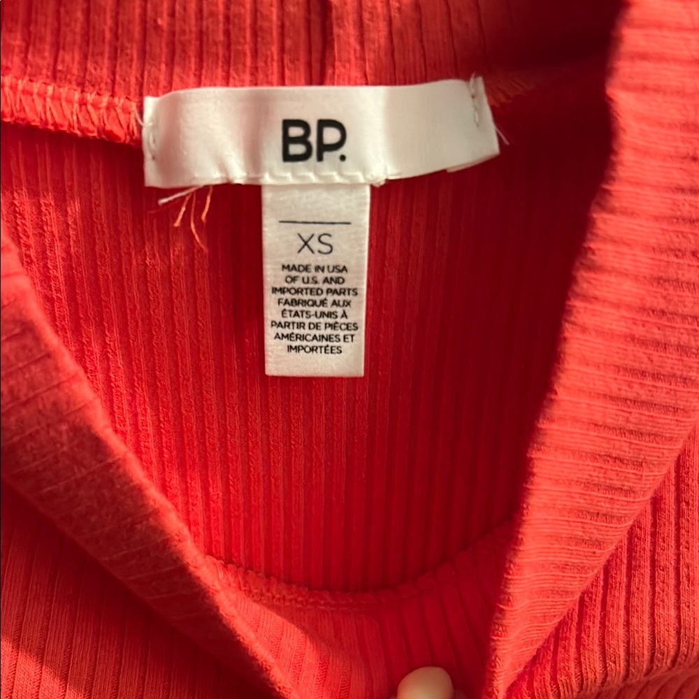 BP Red Ribbed Top - Picture 2 of 3